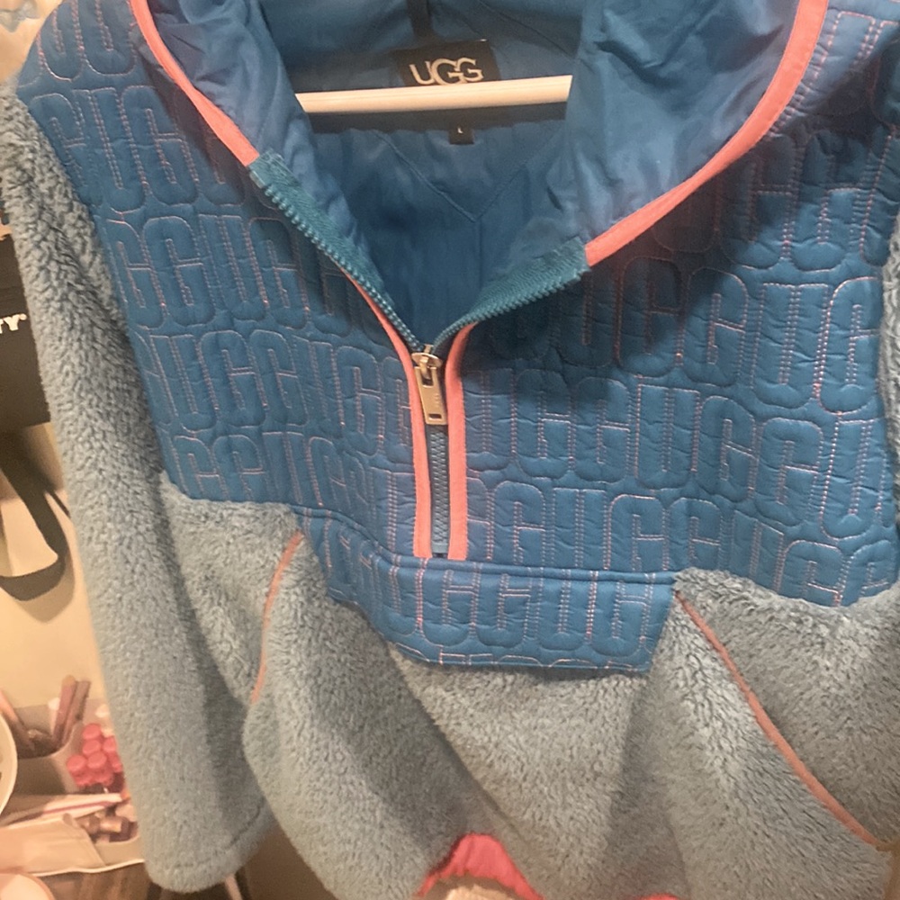 NWT UGG Iggy Sherpa Half Zip Pullover size large